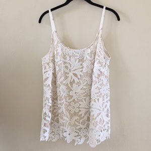CAbi #5254 Lace Cami/Tank Ivory Sz M